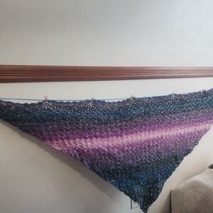 Lotus Fortune Lacy Shawl, hand crafted bespoke crocheted cozy wrap/ shawl.